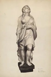 Galatea Prints: Galatea Figurehead, c. 1940. Creator: Mary E Humes