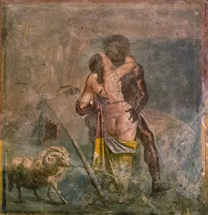 Erotic Art Gallery: Galatea and Polyphemus, 1st century. Creator: Roman-Pompeian wall painting