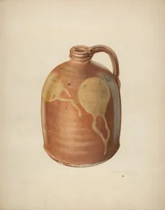 William Spiecker Prints: Galena Pottery Jug, c. 1938. Creator: William Spiecker