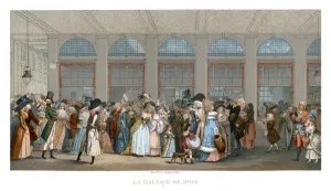 The Galerie de Bois, Paris, 1787, (1885).Artist: Urrabieta The Galerie de Bois, Paris, 1787, (1885).Artist: Urrabieta