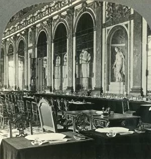 Galerie des Glaces, Showing Table where Peace Treaty Was Signed, Versailles, France, c1930s