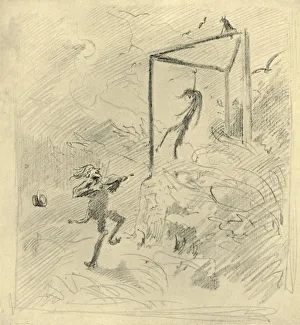 Spitzweg Prints: Galgenmusik, mid-late 19th century, (c1924). Creator: Carl Spitzweg