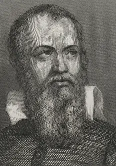 1856 Prints: Galileo Galilei, (1564-1642), Italian astronomer