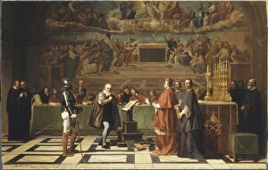 Inquisition Collection: Galileo Galilei (1564-1642) before members of the Holy Office in the Vatican in 1633, 1847