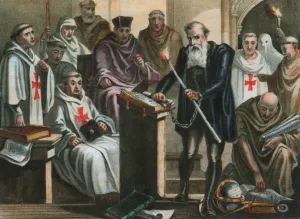 Auto De Fe Collection: Galileo Galilei before the Holy Office. Artist: Chereau, Albert (19th century)