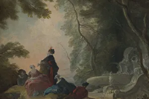 Flirt Prints: Gallant Party by a Fountain. Artist: Lajoue, Jacques, de (1686-1761)