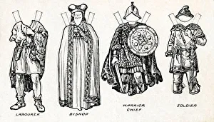 Paper Doll Prints: The Gallery of British Costume: How The People Dressed in Anglo-Saxon Times, c1934