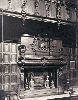 Grate Prints: Gallery over the chimney piece in the Great Hall of Charterhouse, Finsbury, London, 1880