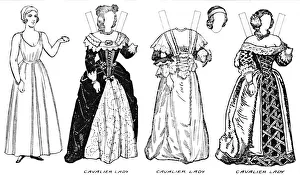 Cavalier Prints: The Gallery of Historic Costume: Some Dresses of Cavaliers and Roundheads, c1934