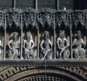Side By Side Prints: Gallery of Kings in Lincoln Cathedral, 14th century