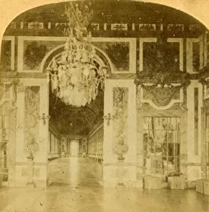 Chandeliers Gallery: Gallery of Mirrors; Versailles, France, late 19th century. Creator: Unknown