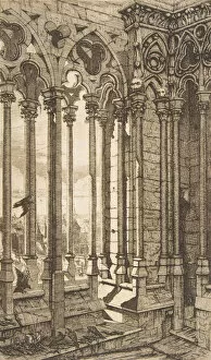 Charles Meryon Gallery: Gallery, Nôtre-Dame Cathedral, Paris, 1853. Creator: Charles Meryon