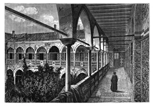 A gallery in the palace at Constantine, Algeria, c1890