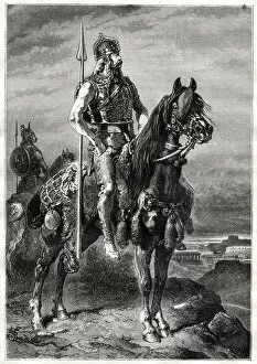Neuville Collection: Gallic horseman, 19th century. Artist: Neuville
