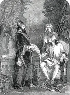 Galliotti, the Astrologer, shewing Louis XI. the First Specimen of Printing'... 1850. Creator: W. T. Green. Galliotti, the Astrologer, shewing Louis XI. the First Specimen of Printing'... 1850. Creator: W. T. Green