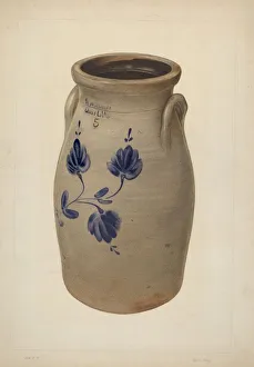Cheney Gallery: Five Gallon Churn, c. 1938. Creator: Clyde L. Cheney