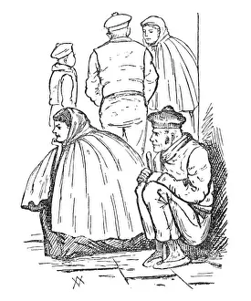 Mackay Prints: At the Galway Assizes: group of Arran Islanders, 1881. Creator: Wallis Mackay