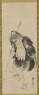 Kakejiku Collection: Gama Sennin (Chinese Hou Xiansheng) and his three-legged toad, Edo period, 18th century