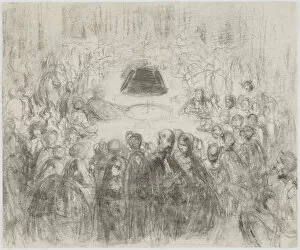 Crowded Collection: Gambling Salon at Baden-Baden, 1858. Creator: James Abbott McNeill Whistler