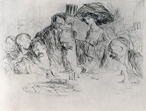 Jean Louis Prints: At the Gambling Table, 1925. Artist: Jean Louis Forain