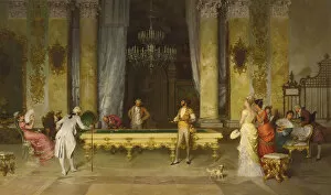 Billiard Board Gallery: Game of Billiards. Artist: Beda, Francesco (1840-1900)