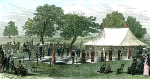 A Game at Chess with Living Pieces, 1882