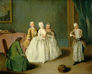 Blindfolded Gallery: The Game of the Cooking Pot, c. 1744. Creator: Pietro Longhi