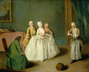 Blindfold Gallery: The Game of the Cooking Pot, c. 1744. Creator: Pietro Longhi