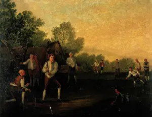 Cricketers Prints: The game of cricket. Creator: Unknown