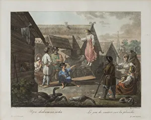 Games Prints: Game of Jumping on a Board, ca 1812