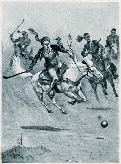 Game of polo, 1888.Artist: Stanley L Wood