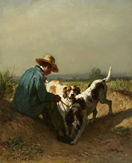 Clark Art Institute Prints: The Gamekeeper, 1850s. Creator: Constant Troyon