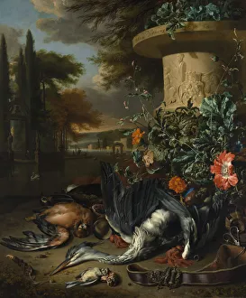 Ardeidae Gallery: Gamepiece with a Dead Heron, 1695. Creator: Jan Weenix