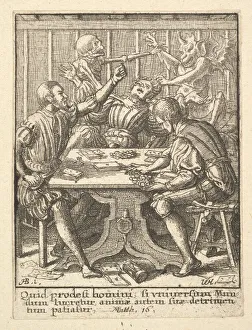 Inevitability Prints: The Gamesters, from the Dance of Death, 1651. Creator: Wenceslaus Hollar