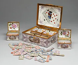 Awata Ware Prints: Gaming Set, Vienna, c. 1735. Creator: Du Paquier Porcelain Manufactory