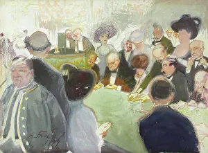 Faven Antti Prints: At the gaming table, 1909. Creator: Antti Faven