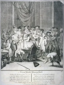 Covent Garden Prints: Gaming table scene in Covent Garden, Westminster, London, 1746. Artist: James Hulett