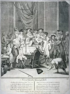 Hulett Gallery: Gaming table scene in Covent Garden, Westminster, London, 1746. Artist: James Hulett