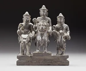 Shiva Prints: Ganesha, Shiva, and Karttikeya on Their Mounts, 13th century. Creator: Unknown