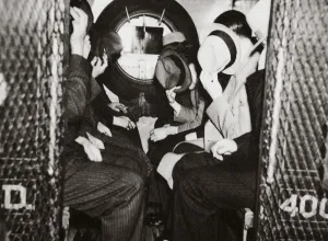Gangster Prints: Gangsters in a patrol wagon, New York, USA, mid 1930s