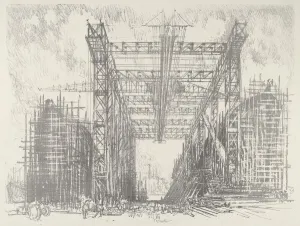 Gantry Prints: The Gantry, 1916. Creator: Joseph Pennell