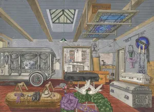Parlour Collection: Garage of Funeral Parlor, 1917, 1935 / 1942. Creator: Perkins Harnly