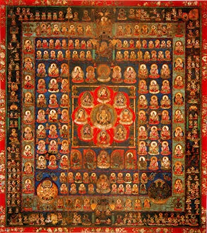 Tibetan Buddhist Collection: Garbhadhatu Mandala, 8th / 9th century. Artist: Anonymous