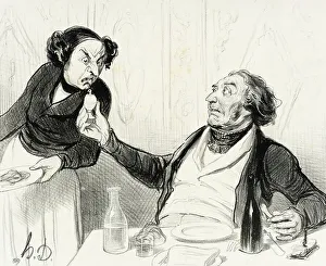 Waiter Prints: Garçon, qu'est-ce que c'est que ça?... 1841. Creator: Honore Daumier