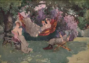 Deck Chair Prints: In The Garden, 1902. (1903). Artist: William Bruce Ellis Ranken