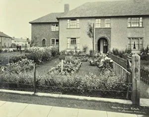 Improved Prints: Front garden of 61 Barnes Avenue, on the Castelnau Estate, Barnes, London, 1930