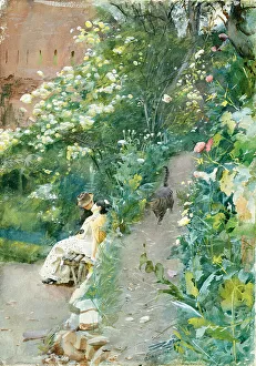 Anders Leonard 1860 1920 Prints: In garden of Alhambra