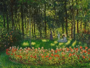 In the garden, the artist's family, 1875. Creator: Monet, Claude (1840-1926).<br> In the garden, the artist's family, 1875. Creator: Monet, Claude (1840-1926)