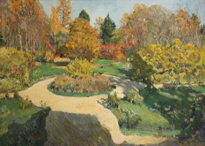 The Garden in Autumn, 1910. Artist: Vinogradov, Sergei Arsenyevich (1869-1938) The Garden in Autumn, 1910. Artist: Vinogradov, Sergei Arsenyevich (1869-1938)