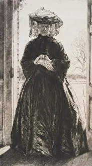 Adjusting Prints: The garden door, 1909. Creator: Francis Dodd